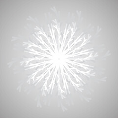 isolated, sketch white snowflake on gray background