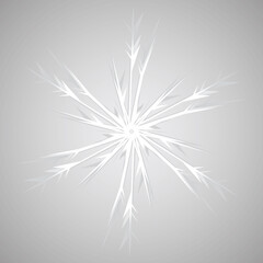  sketch white snowflake on gray background