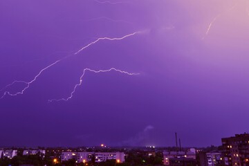 lightning over the city