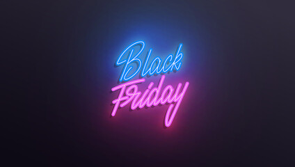 Black Friday sale neon. Banner with Black Friday lettering design