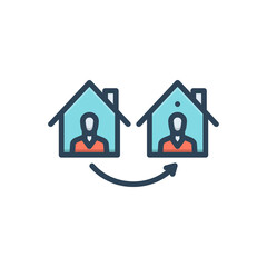 Color illustration icon for shift