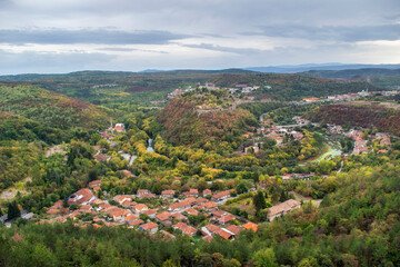 Fototapeta na wymiar Aerial panoramic view of Veliko Tarnovo, Bulgaria