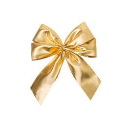 Gold Gold bow isolated on white background.bow isolated on white background.