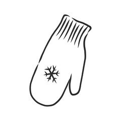 Baby mittens vector sketch icon isolated on background. Hand drawn Baby mittens icon. Baby mittens sketch icon for infographic, mittens vector sketch illustration