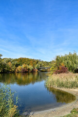Colorful autumn lake