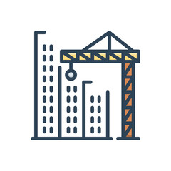 Color illustration icon for construction