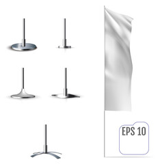 Banner flag with folds and mounting