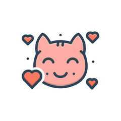 Color illustration icon for lovely