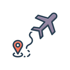 Color illustration icon for airline