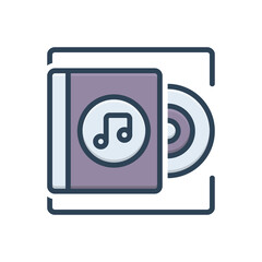 Color illustration icon for album