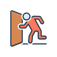 Color illustration icon for escape