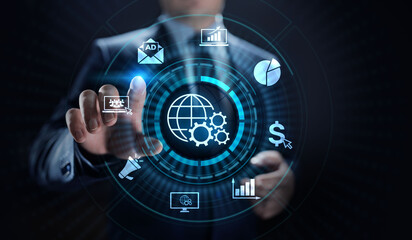 Digital marketing internet advertising and sales increase business technology concept.