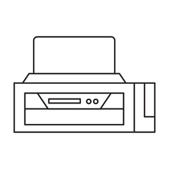 Printer vector icon.Outline vector icon isolated on white background printer.