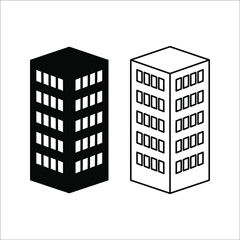 Company icon on white background. Black building business vector illustration eps 10