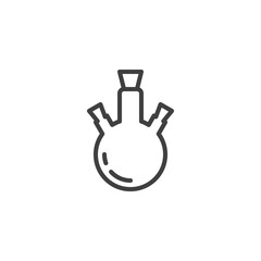 Laboratory glassware line icon. linear style sign for mobile concept and web design. Lab tube, beaker flask outline vector icon. Symbol, logo illustration. Vector graphics