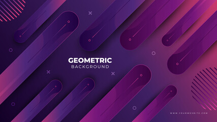 Minimal geometric modern digital background. Dynamic shapes composition. Abstract gradient purple and pink eps10 vector.