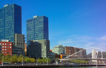 Modern city panoramic view Bilbao - Spain