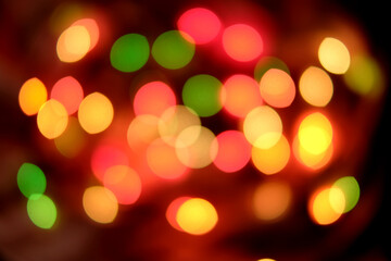 Fototapeta premium Christmass abstract bokeh background in colorful tones