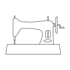 Sewing machine vector icon.Outline vector icon isolated on white background sewing machine.