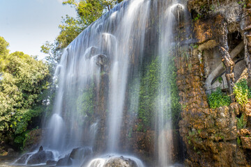 Waterfall in the castle hill, Nice, France