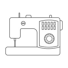 Sewing machine vector icon.Outline vector icon isolated on white background sewing machine.