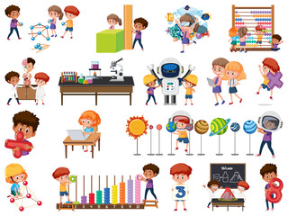 Set of children with education objects isolated