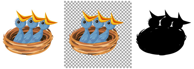 Bird chicks cartoon character