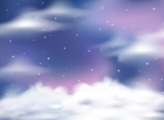 Obraz na płótnie Canvas Fantasy sky in dark blue and pink pastel color background with sparks