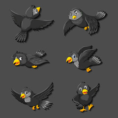 Black bird cartoon character