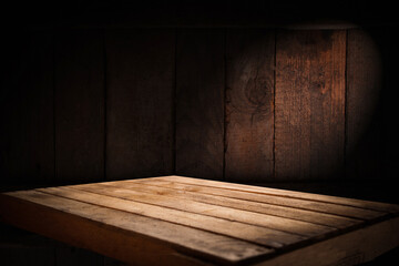 trunk shape background with vintage table, free, empty, space