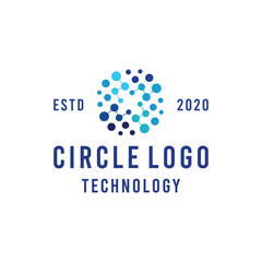 Circle Dot Connection Logo design Vector