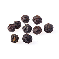 Close-up of black pepper isolated on a white background