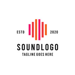 Sound Wave equalizer Logo design Vector