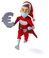 Fun super Santa Claus with a mask