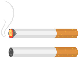 Tobacco or Cigarette burns isolated on white background