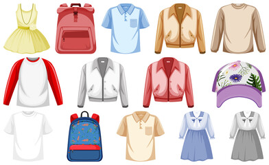 Naklejka premium Set of fashion outfits