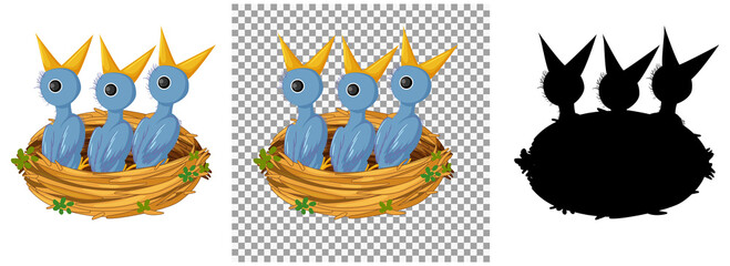 Hungry chick waiting for food in the nest