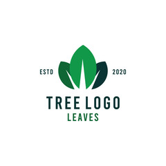 Natural Leaf Tree Logo design Vector