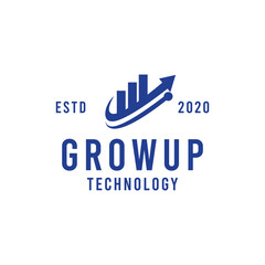 Growth Marketing Business Technology Logo design Vector