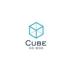 Cube icon. 3D box sImple flat abstract logo template. Modern emblem idea. Logotype concept design for business. Isolated vector illustration