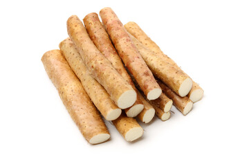 Chinese yam on white background