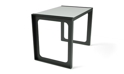 White modern table. 3d rendering isolated on white background