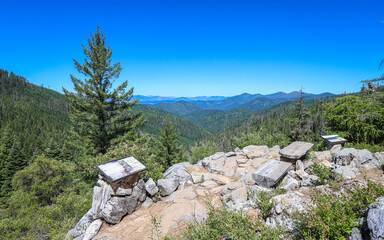 CAVE JUNCTION, OREGON, UNITED STATES - Sep 30, 2019: Cliff Nature Hiking Trail vista point