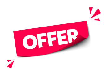 Vector Illustration Modern Red Sticker With Text Offer.