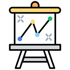 
Line graph analysis, presentation color lined icon
