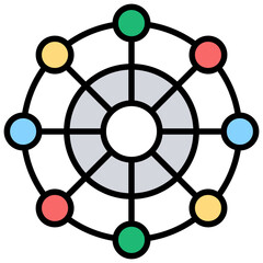 
Shared advertising, colored design viral marketing concept
