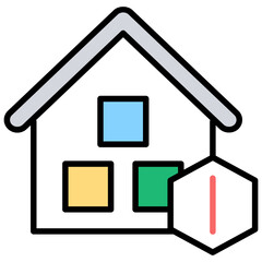
Production house, content building colored icon
