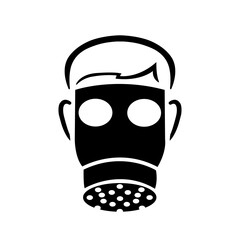 Wear Full Face Black Icon,Vector Illustration, Isolated On White Background Label. EPS10