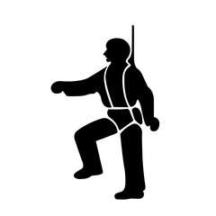 Safety Harness Black Icon,Vector Illustration, Isolated On White Background Label. EPS10