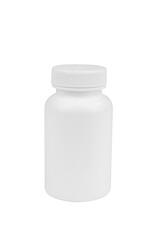 Plastic bottle without label on white background